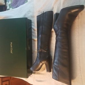 Black leather boots